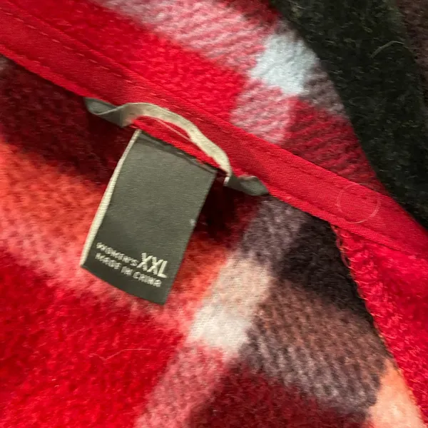 Eddie Bauer Size XXL Pink Plaid Long Sleeve Quarter Zip Pullover Fleece Jacket - Image 9