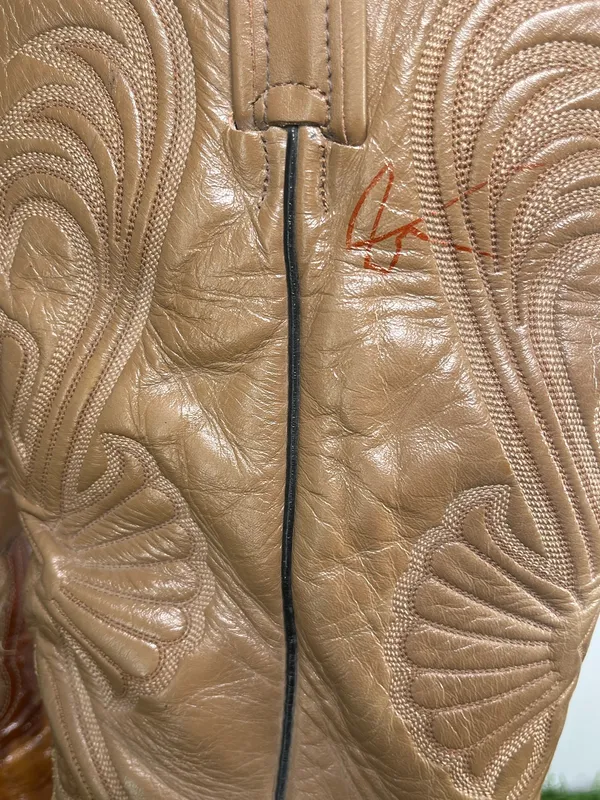 Tony Lama Cowboy Boots Men’s 10.5 D Brown Tan Leather Western - Image 5