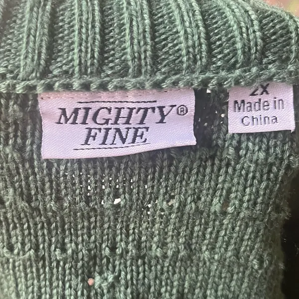 Mighty Fine Womens Loopy Green Pearl Knit Short Cardigan Sweater 2X - Image 4