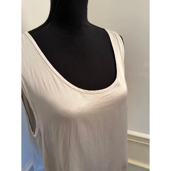 PJ Harlow "Jackie" Satin High-Low Cami Tank Top Silk Blend Quiet Luxury Layer - Image 2