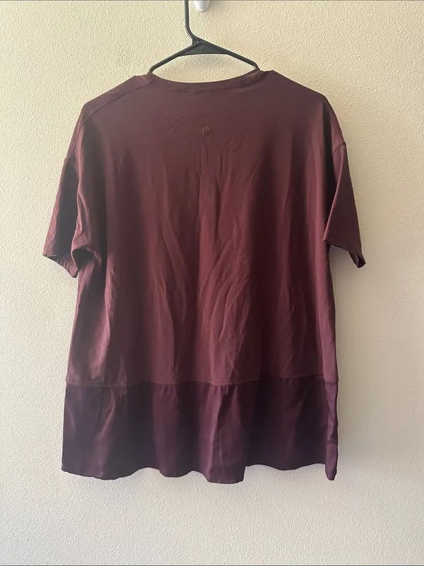 Lululemon maroon oversized short sleeve tshirt size 2 - Image 5