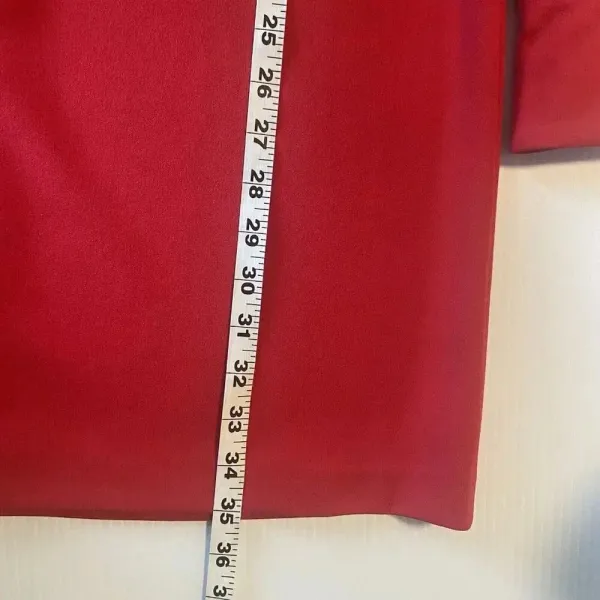 Calvin Klein Red Beaded Sleeve‎ Sheath Midi Dress Size 6 Holiday Party Cocktail - Image 12