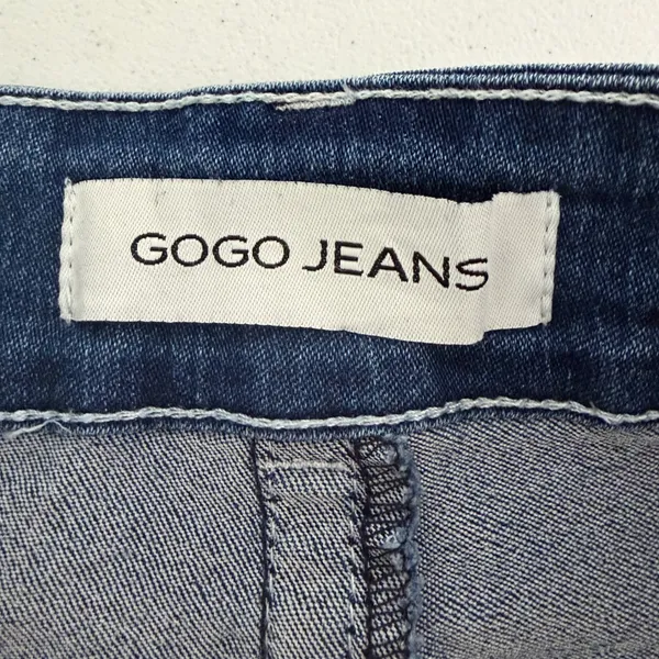 Gogo Jeans Y2k Gogo Womens Dark Wash Flare Leg‎ Embroidered Studded Denim Blue LowRise 7/28 - Image 8