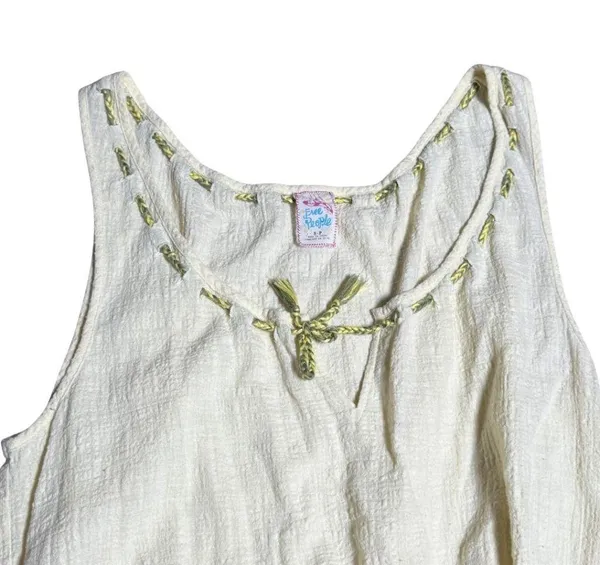 Free People Cotton Gauzy Pale Yellow Romper Small Beach Flowy - Image 7