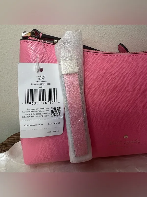 Kate Spade Sadie Small‎ Crossbody Blossom Pink Saffiano Leather NWT - Image 5