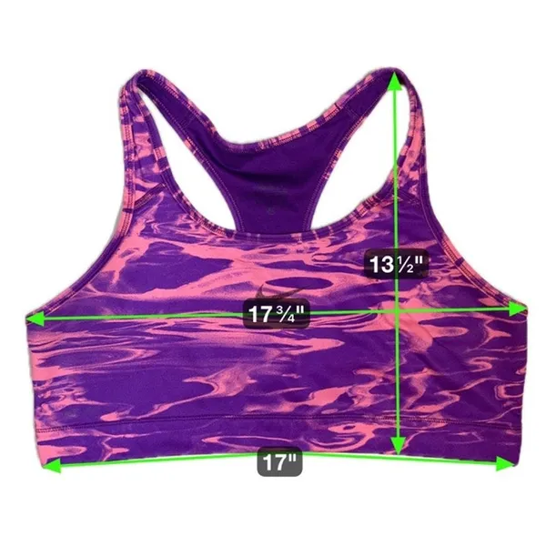 Nike Pro Dri-FIT Purple Pink Abstract Racerback Unlined Sports Bra Women's XL - Image 8