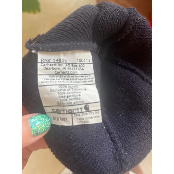 Carhartt Blue Acrylic Watch Beanie Hat One Size - Image 5