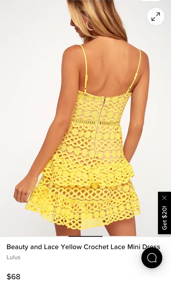 Yellow Lulus Crochet Beauty And Lace Mini Dress - Image 2