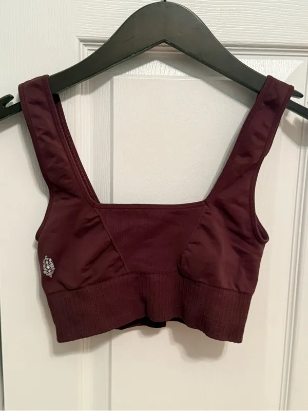 Free People Movement Good Karma Sports Bra in Black Cherry - Image 3