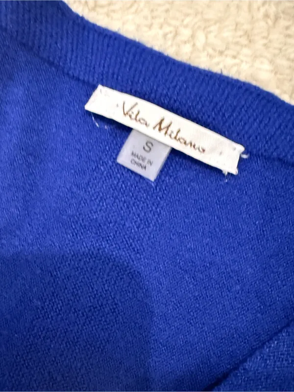 Vila Milano Cobalt Blue Dolman Button Back Sweater Small - Image 6