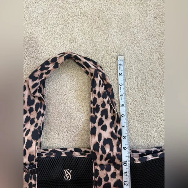 Victoria’s Secret mesh shopper with leopard accent cheetah handles - Image 6