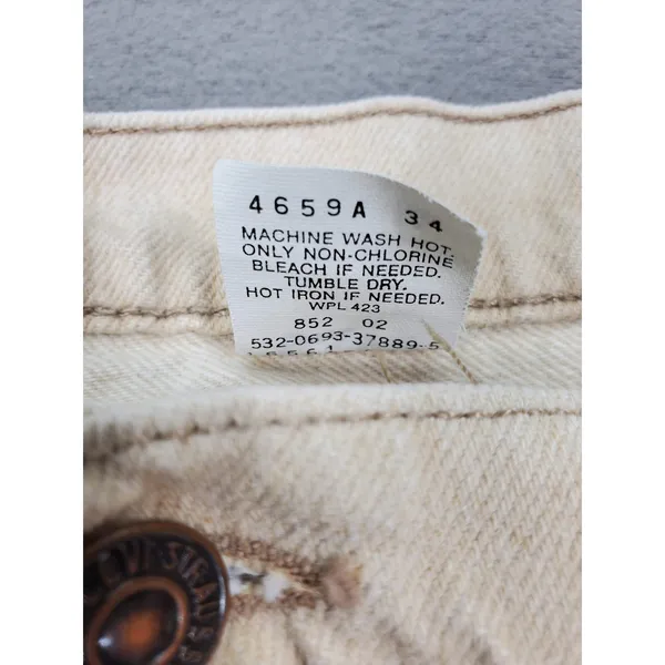 Levis 561 Relaxed Fit Jeans Women 18 M Beige Vintage 90s Made in USA Tapered Leg - Image 3