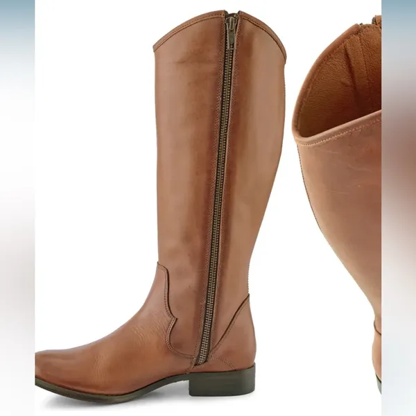 Frye Marissa Medallion inside zip Tall boot Color: Cognac Size 8.5 NIB - Image 5