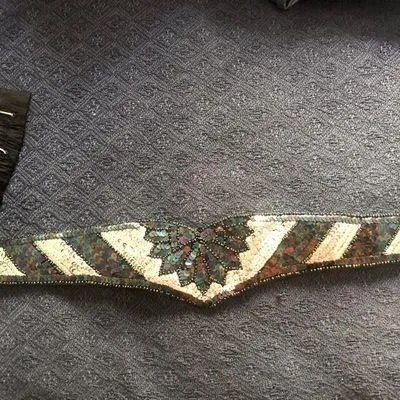 Vintage 80’s Style Black & Silver Sequin Belt - Image 2