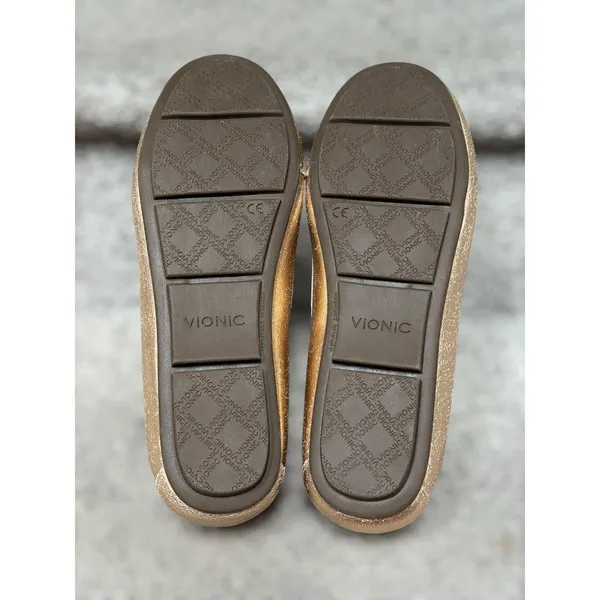 Vionic Debbie Metallic Loafers Women's 7.5 Rose Gold Comfort Orthotic Flats Chic - Image 11