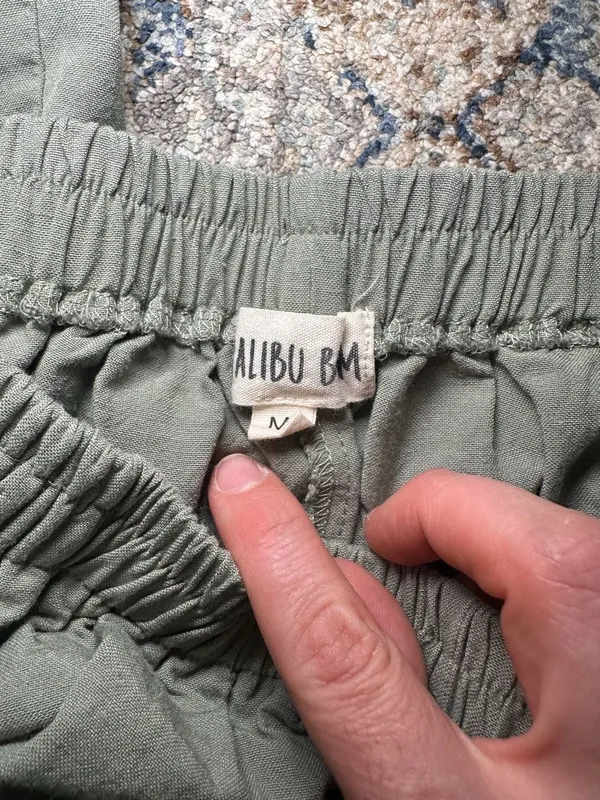 Malibu BM Green Elastic Waist Casual Pants Size M - Image 4