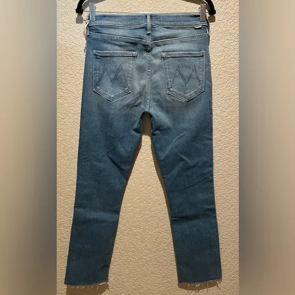 NWT MOTHER Denim Mid Rise Dazzler Ankle Fray Jeans Riding Cliffside Size 29 - Image 5