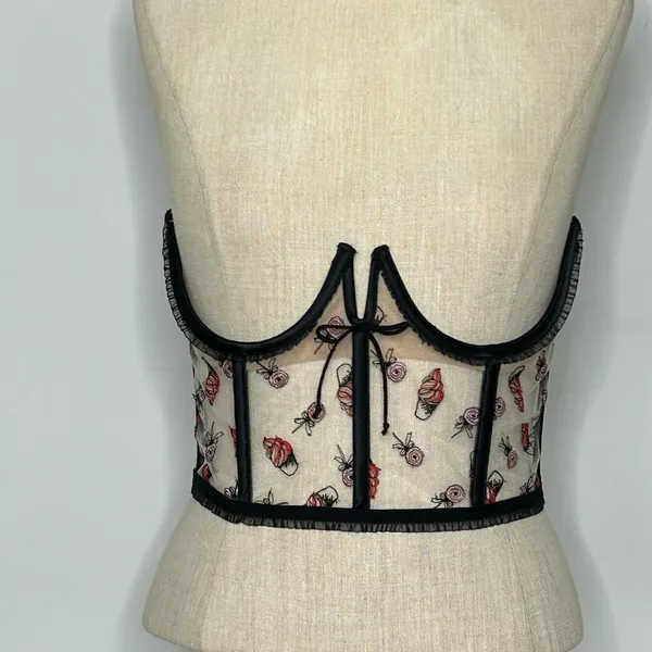 For Love & Lemons Rosie Bow Ice Cream Corset Top size Medium - Image 4