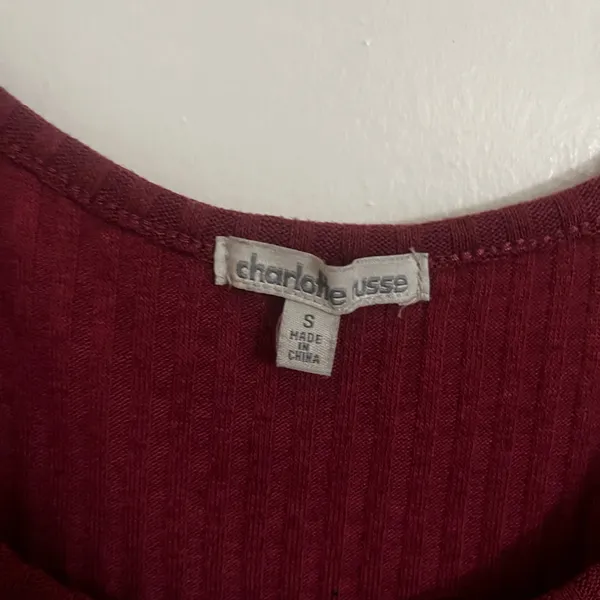 Charlotte Russe Burgundy Mini Body Con Dress with Spaghetti Straps - Image 3