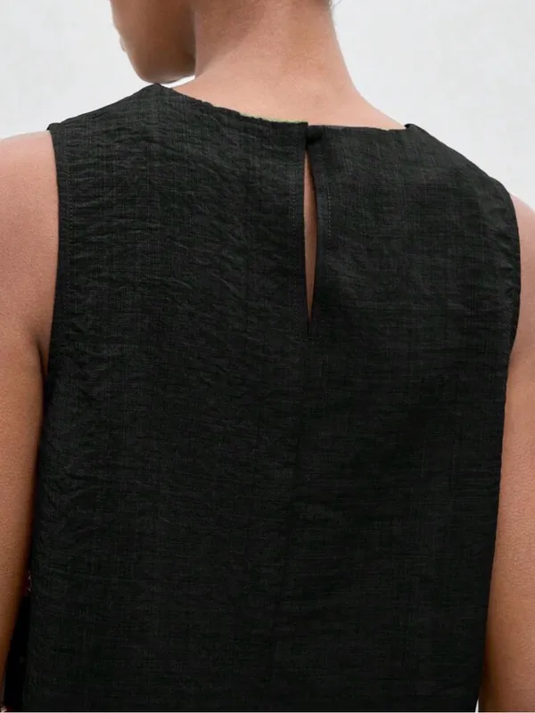 🦓🦓🦓BOGOHO🦓🦓🦓Black Sleeveless Wide-Leg Jumpsuit with Side Beaded Accents-12 - Image 3