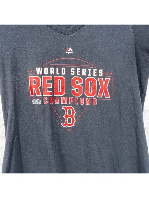 Majestic Boston Red Sox 2018 World Series Champions Women’s Tee Medium - Image 2