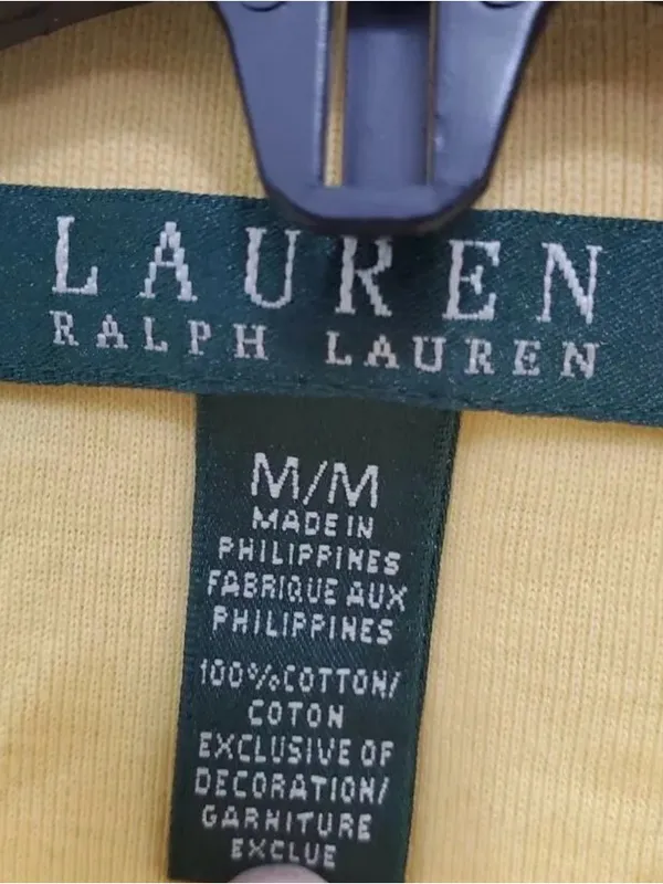 Lauren Ralph Lauren Vintage Women's Yellow Preppy Embroidered‎ Crest Polo Size M - Image 3