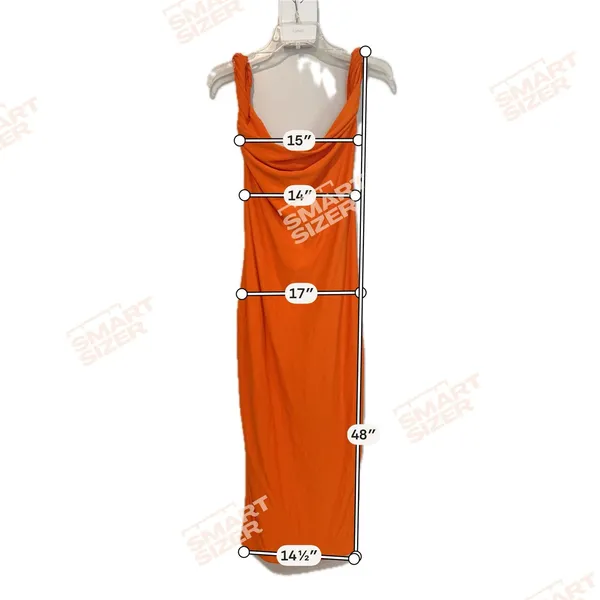 Club L London Orange Twist Strap Bodycon Jersey Stretch Midi Dress Size US 8 - Image 8