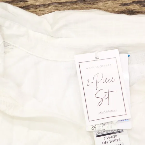 Blue Island Womens Cover Up Cotton Shirt 734-628 Ivory Off White M - Image 3