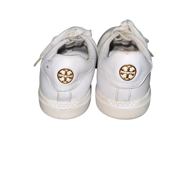 Tory Burch Howell Court Sneaker Womens 7M White Good Leather Gold‎ Logo 73057 - Image 3