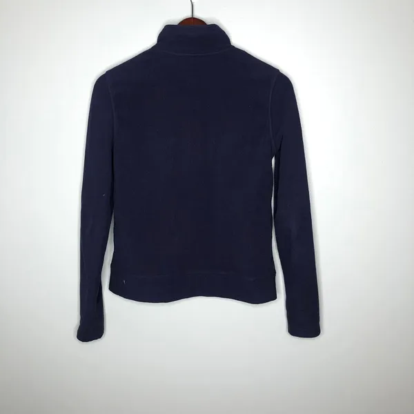 Lilly Pulitzer navy blue full zip up fleece jacket pockets preppy collar small - Image 7