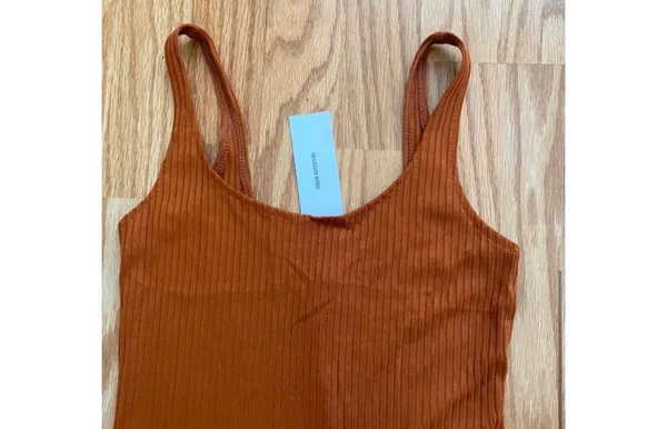 NWT Urban Outfitters Rust Ribbed Scoop Neck Maxi Dress - Medium - Image 4