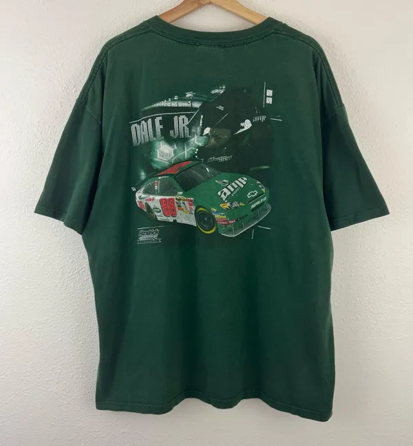 Chase Authentics Dale Earnhardt Jr 88 Vintage Green NASCAR 25th Anniversary Racing Graphic Tee - Image 8