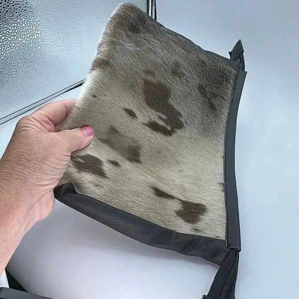 Artisan made faux fur clutch -travel bag. - Image 3