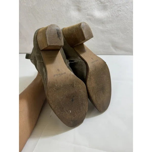 Y2K‎ Madewell Ankle Bootie Suede Sz 6 Chelsea Block Heel Greenish Italy OLDSTOCK - Image 4