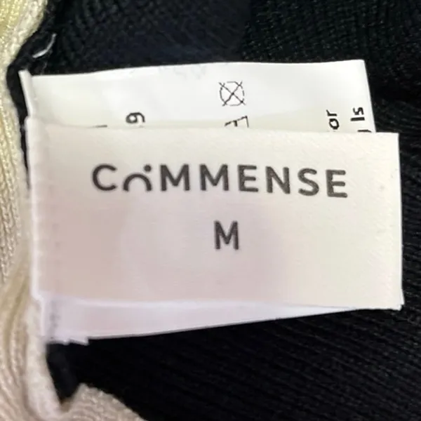 Commense Black White Colorblock Turtleneck Knit Pullover Sweater Top Size M - Image 4