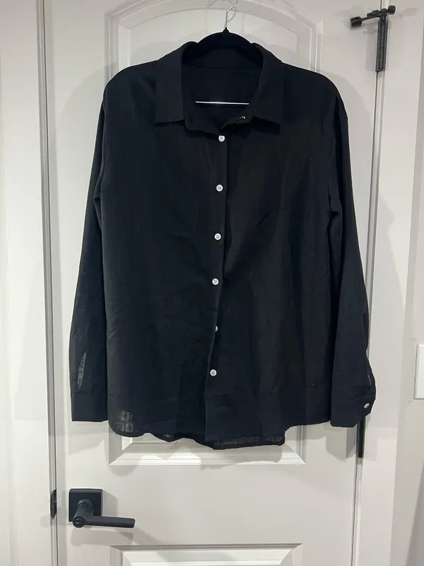 Brand New linen Set , pants and Top Black Size M - Image 2