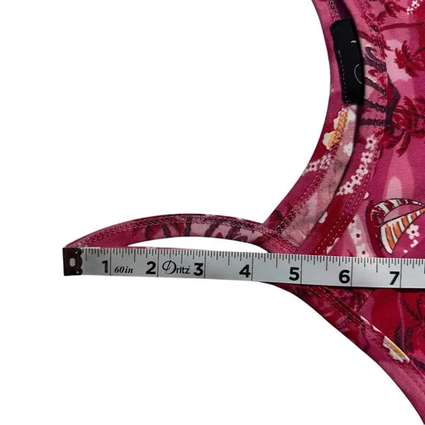 Vintage 90s Y2k 00s Pink Sleeveless Hawaiian Mini Dress Tie Back size Medium - Image 7