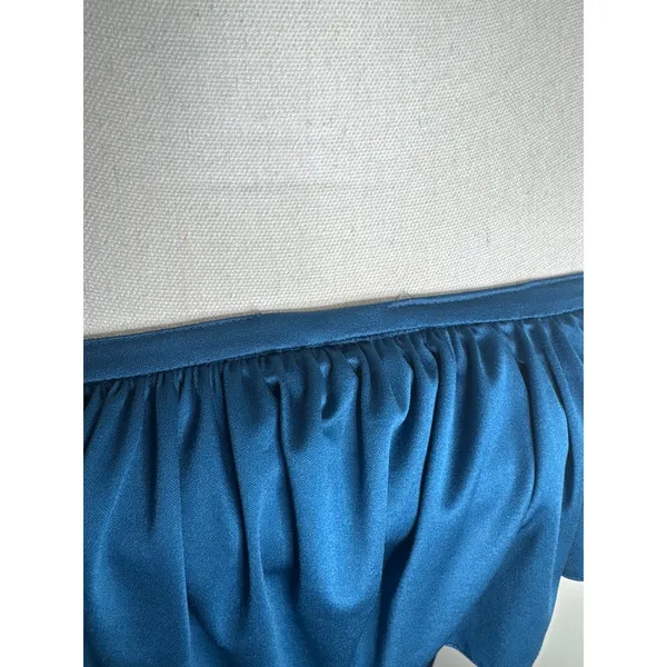 1970s Disco Era Teal Ruffle Flounce Strapless Maxi Dress – True Vintage/Handmade - Image 5