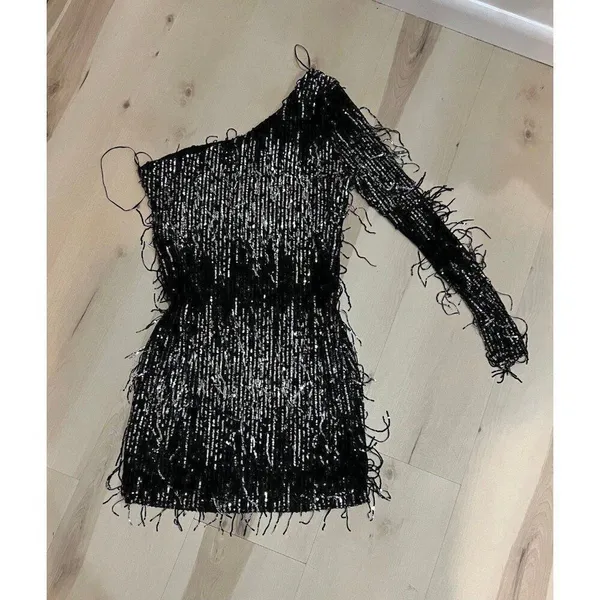 Identity NEW Women 1X Plus Size Flapper Retro Chic Shimmer Sequin Mini Dress - Image 3