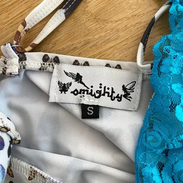 Omighty Butterfly Graphic Cami with Blue Lace - Image 4