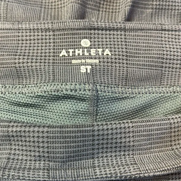 Athleta Women's Plaid Everyday Skort Skirt Stretchy Liner Shorts Sz S Black Gray - Image 7