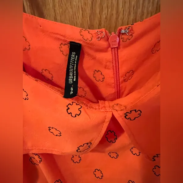 Urban‎ Outfitters Ooh La La Orange Red Rouge Side-Slit Romper Overlay Maxi Dress - Image 8