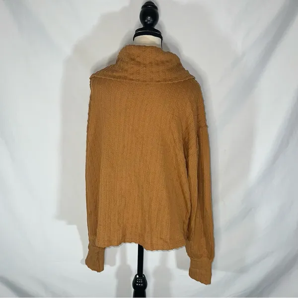 We The Free Now Drop Off Center Burnt Orange Copper Chunky Knit Sz Lg Oversized - Image 3