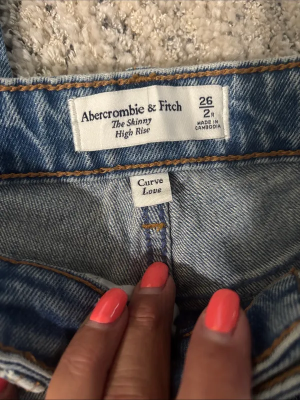 Abercrombie & Fitch Curve Love The‎ Skinny High Rise Distressed Jeans Size 26 - Image 5