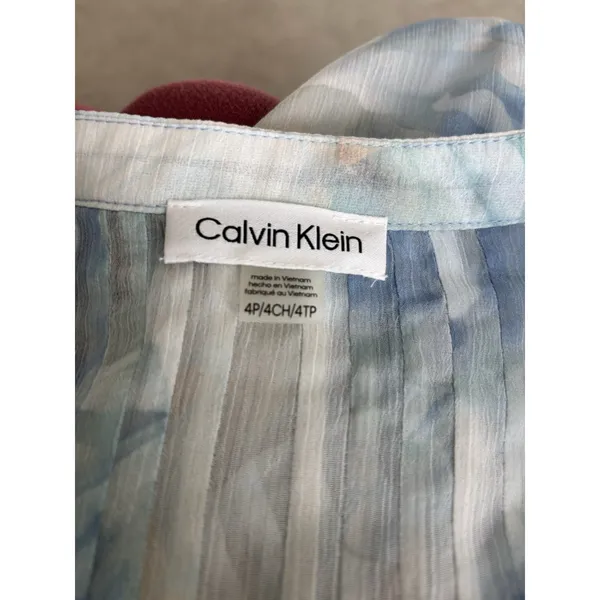 Calvin Klein Women Blue‎ Multi Printed Flutter Sleeve A-Line Mini Dress NWT 4P - Image 9