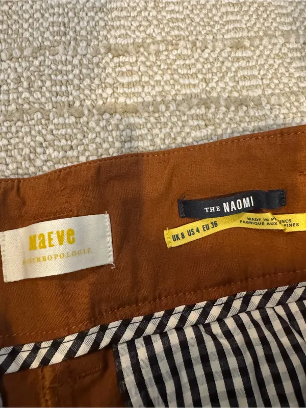Maeve Anthropologie The Naomi Wide Leg Flare Pants Brown | Size 4 - Image 4