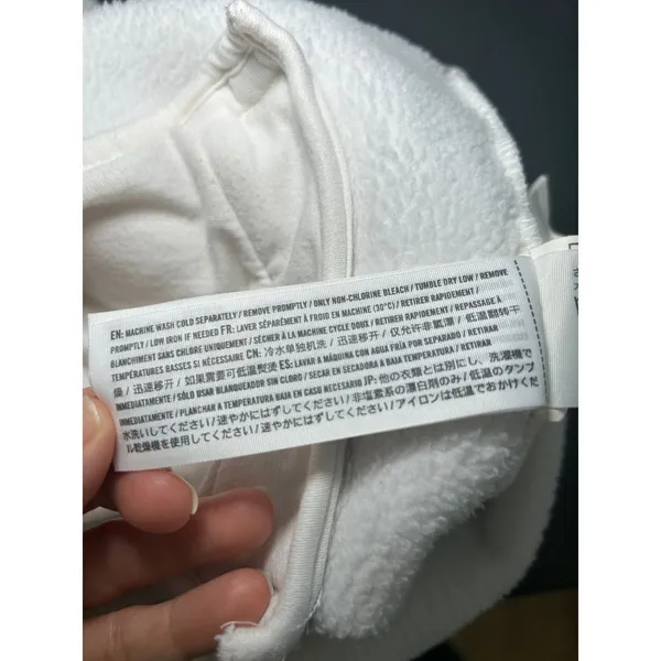 Abercrombie & Fitch Asymmetrical Snap-Up Fleece,‎ Ivory/Beige, Size Medium - Image 8