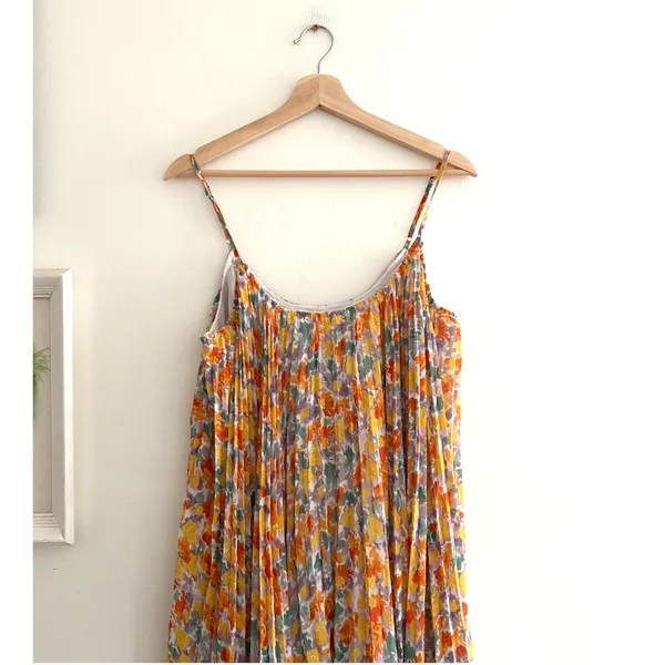 ENDLESS ROSE Pleated Waterfall Multi Maxi Dress Size XS - Image 3