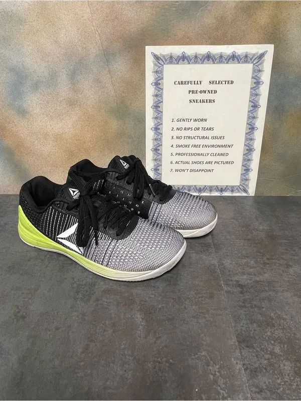 Reebok Crossfit Nano 7.0 Women's White/Black/Volt Cross-Training Shoes Sz 9.5 - Image 2