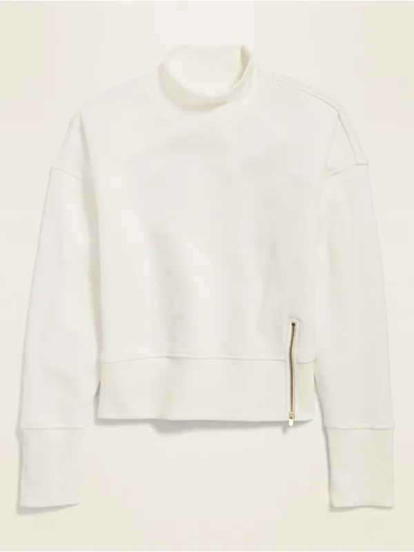 Old Navy Loose Mock Neck Side Zip Sweatshirt - Image 2